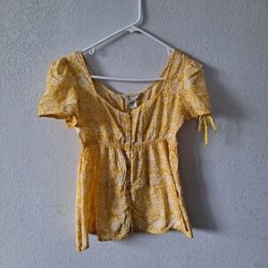 Yellow Banana Republic Floral Blouse